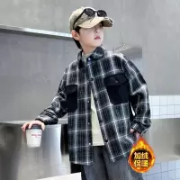 儿童装男童冬装衬衫外套新款男孩加厚冬季保暖中大童秋冬款潮