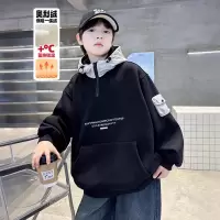 儿童装男童加绒卫衣秋冬款新款冬季男孩加厚一体中大童上衣潮