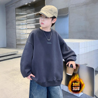 男童冬季加绒加厚卫衣新款儿童帅气保暖中大童秋冬装百搭上衣