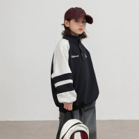 男童加绒卫衣秋冬款新款大男孩冬装儿童冬季一体加厚打底上衣