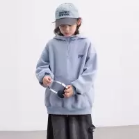 男童加绒卫衣秋冬款新款大童冬装儿童装冬季加厚一体绒连帽衫