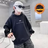 男童加绒连帽卫衣秋冬新款中大童上衣加厚冬季儿童冬装衣服潮