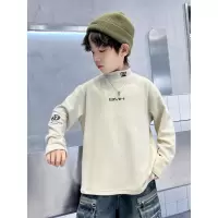 男童德绒打底衫新款秋冬中大儿童半高领上衣长袖T恤内搭加厚