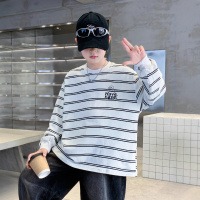 男童条纹卫衣秋款新款宽松中大童秋季衣服潮酷儿童秋装打底衫