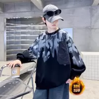 男童秋冬款加绒卫衣男孩秋冬季儿童装炸街打底衫中大童一体绒上衣