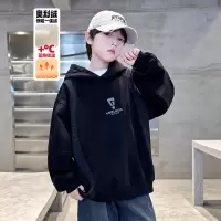 男童秋冬款卫衣加绒加厚新款儿童冬季连帽一体绒上衣大童冬装