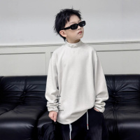 男童秋冬款德绒打底衫新款冬季男孩加厚儿童上衣中大童半高领