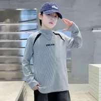 男童秋冬款德绒打底衫新款男孩加厚儿童条纹上衣大童高领冬季