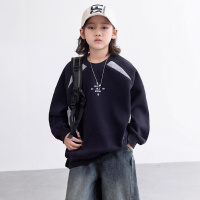 男童加绒卫衣秋冬款新款大男孩冬装儿童冬季一体加厚打底上衣