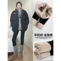 鲨鱼裤女冬季加绒新款外穿加厚保暖棉裤紧身裤瑜伽黑色打底裤