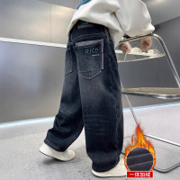 儿童装男童加绒裤子冬装新款秋冬款牛仔加厚冬季男孩中大童潮