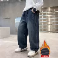 儿童装男童加绒裤子秋冬新款中大童男孩牛仔裤加厚保暖冬装潮