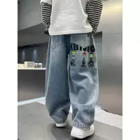 儿童装男童秋装裤子新款中大童炸街牛仔裤秋冬款男孩加绒长裤