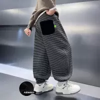 男童加绒裤子一体绒新款加厚中大童运动裤秋冬儿童条纹休闲裤