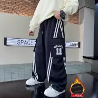 男童工装裤秋冬款加绒裤子新款冬装加厚大童街舞裤儿童运动裤