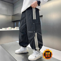 男童秋冬款裤子新款儿童休闲束脚裤中大童加绒宽松男孩冬装潮