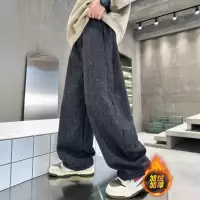 童装男童加绒裤子秋冬款新款中大童冬季一体绒儿童加厚休闲裤