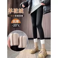 黑色鲨鱼裤女外穿新款秋冬季加厚羊驼绒保暖加绒裤显瘦打底裤