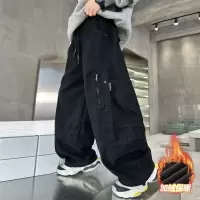 儿童装男童冬装加绒裤子新款男孩加厚冬季中大童秋冬款工装裤