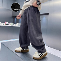 男童加绒休闲裤新款中大儿童一体绒冬装保暖秋冬灯芯绒裤子潮