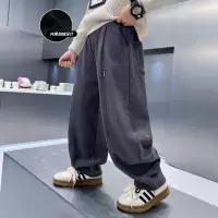 男童加绒休闲裤新款中大儿童一体绒冬装保暖秋冬灯芯绒裤子潮