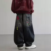 男童加绒牛仔裤秋冬款新款大男孩冬装儿童冬季一体绒加厚裤子