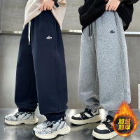 男童加绒裤子新款儿童冬季卫裤加厚男孩棉裤秋冬一体绒运动裤