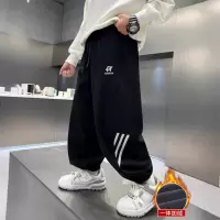 男童加绒裤子新款男孩冬季运动大儿童秋冬款一体绒加厚卫裤潮