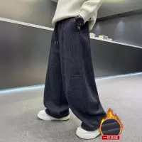 男童加绒裤子新款秋冬款一体绒男孩冬季大儿童加厚运动卫裤潮