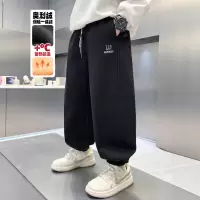 男童加绒裤子秋冬一体绒运动裤新款大儿童冬季卫裤加厚棉裤潮