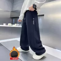 男童加绒裤子秋冬款儿童冬季加厚卫裤初中生长裤男大童韩系裤