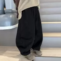 男童黑色裤子加绒新款加厚秋季痞帅气男孩大儿童冬季休闲裤潮