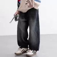 儿童装男童冬装裤子新款中大童冬季加绒加厚男孩秋冬款牛仔裤