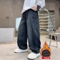 儿童装男童加绒裤子冬装新款秋冬款加厚冬季牛仔男孩中大童潮