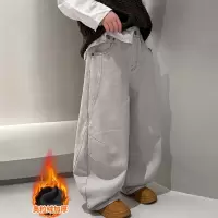 男童秋冬一体绒牛仔裤新款大儿童冬季加厚长裤加绒裤子潮