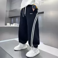 男童秋冬款裤子加绒加厚新款冬季初中生儿童一体绒运动卫裤潮