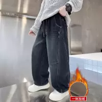 儿童装男童冬装加绒裤子新款男孩加厚冬季牛仔裤中大童秋冬款