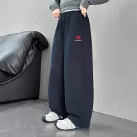 女童加绒裤子秋冬款儿童阔腿裤初中生运动裤女大童时髦洋气卫裤潮