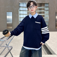 男童毛衣秋冬新款洋气加厚保暖冬装打底衫儿童学院风针织衫潮