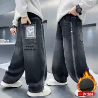 男童秋冬款牛仔裤新款冬季加绒加厚休闲裤中大儿童男孩冬装潮