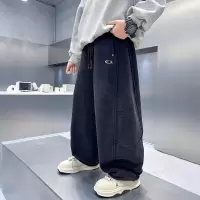 男童裤子加绒秋冬款男孩初中生保暖长裤大童冬季加厚一体绒休闲裤