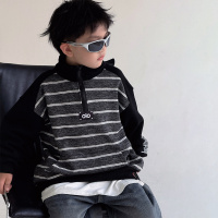 男童秋冬款卫衣加绒加厚新款中大童冬季儿童半高领一体绒上衣