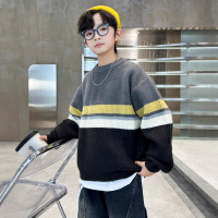 男童秋冬款毛衣新款男孩冬季保暖儿童条纹毛线衣中大童冬装潮