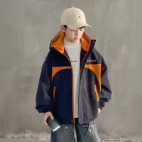 男童夹棉冲锋衣新款中大童帅气棉服秋冬儿童冬装外套加厚