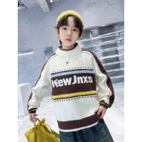 男童毛衣新款秋冬大儿童冬装套头加厚上衣洋气半高领针织衫潮