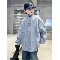 男童毛衣秋冬款新款儿童高领打底冬季中大童男孩加厚针织衫潮