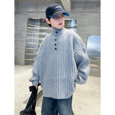 男童毛衣秋冬款新款儿童高领打底冬季中大童男孩加厚针织衫潮