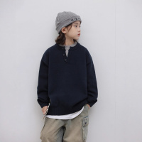 男童秋冬款毛衣新款男孩冬季韩版儿童假两件毛线衣中大童冬装