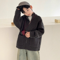 男童秋冬款开衫毛衣炸街新款大童装冬装儿童冬季加厚针织衫潮