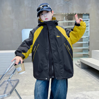 儿童装男童冬装夹棉外套新款中大童三合一秋冬季可拆卸冲锋衣
